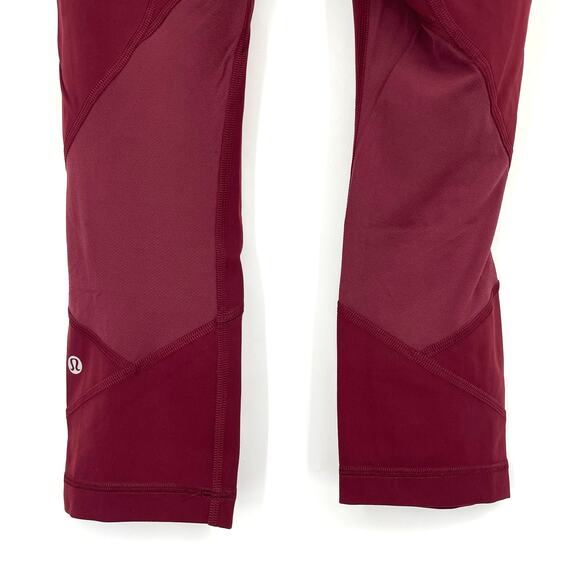 Lululemon Pace Rival Crop 22" Leggings Deep Rouge Size 4 - Picture 6 of 7